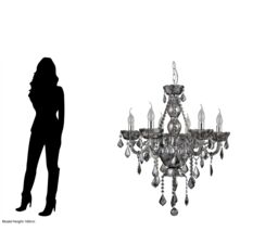 Orsina Murano 8 Bulb Glass Chandelier in Grey - thumbnail 4