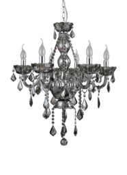 Orsina Murano 8 Bulb Glass Chandelier in Grey