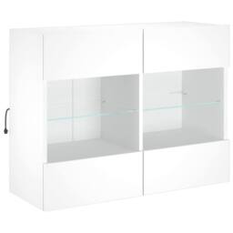 Berkfield Home TV Wall Cabinet with LED Lights White 78.5x30x60.5 cm - thumbnail 3