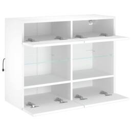 Berkfield Home TV Wall Cabinet with LED Lights White 78.5x30x60.5 cm - thumbnail 8