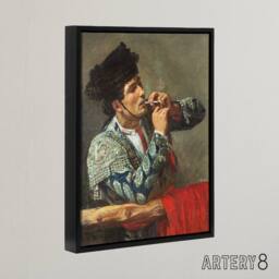 "Artery8 After the Bullfight Bullfighter Smoking Cassatt Framed Canvas Wall Art in Grey - Size: W12"" x H16""" - thumbnail 2