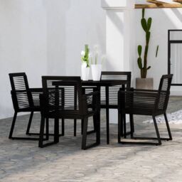 Berkfield Home 5 Piece Garden Dining Set Black