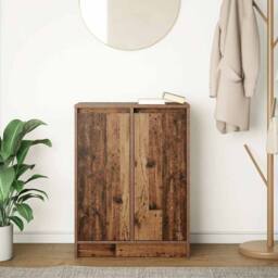 Berkfield Home Sideboard Old Wood 57x34x76 cm Engineered Wood in Brown - Size: 57 x 34 x 76 cm - thumbnail 3