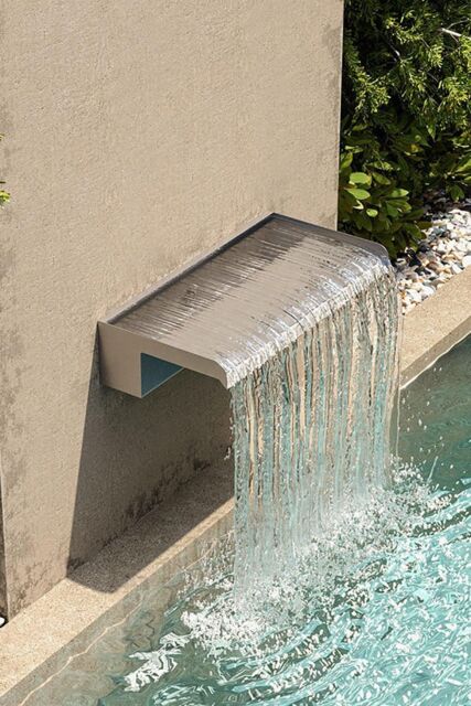 Stainless Steel Pool Waterfall Fountain - Modern Water Blade For Garden Or Pond