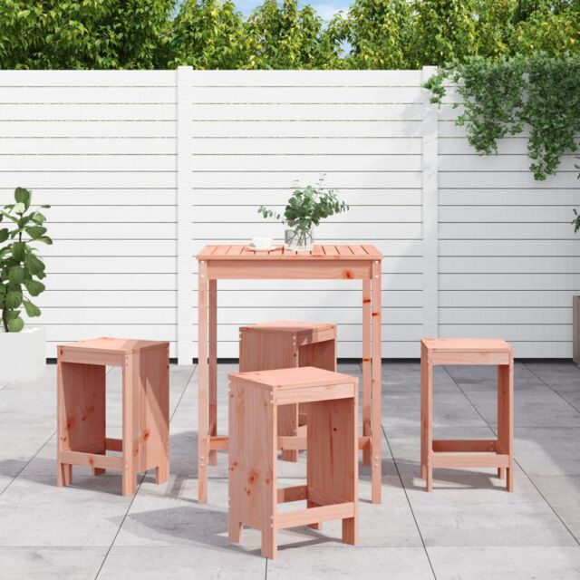 Berkfield Home 5 Piece Garden Bar Set Solid Wood Douglas in Brown - image 1
