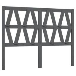 Berkfield Home Bed Headboard Grey 126x4x100 cm Solid Wood Pine - Size: 126 x 4 x 100 cm - thumbnail 1