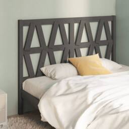 Berkfield Home Bed Headboard Grey 126x4x100 cm Solid Wood Pine - Size: 126 x 4 x 100 cm - thumbnail 2