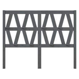 Berkfield Home Bed Headboard Grey 126x4x100 cm Solid Wood Pine - Size: 126 x 4 x 100 cm - thumbnail 3