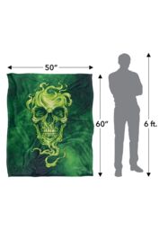 JQ Licensing Ba-Jp Glowing Green Skull Silky Touch Super Soft Throw Blanket 152 X 127 cm in White - thumbnail 5