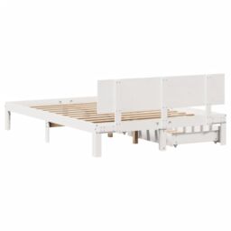 Berkfield Home Bed Frame with Drawers without Mattress White 120x200 cm - Size: Small Double - thumbnail 6