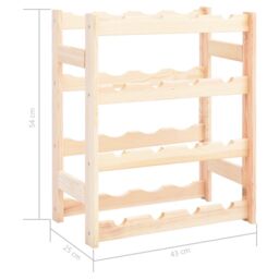 Berkfield Home Wine Rack for 16 Bottles Pinewood in Beige - thumbnail 6