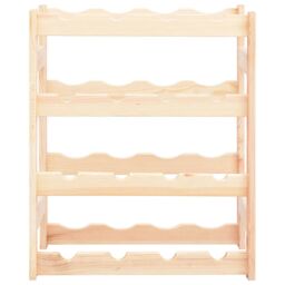 Berkfield Home Wine Rack for 16 Bottles Pinewood in Beige - thumbnail 2
