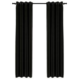 Berkfield Home Linen-Look Blackout Curtains 2 pcs Anthracite 140x245cm in Black - Size: 140x245 cm