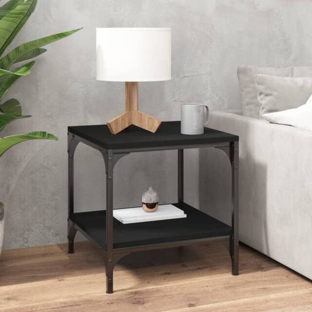 Berkfield Home Side Table Black 40x40x40 cm Engineered Wood - Size: 40 x 40 x 40 cm - image 1