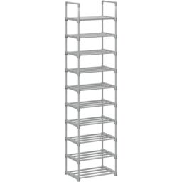 SONGMICS 10-Tier Metal Shoe Storage Organiser Customisable Space-Saving Design in Grey - thumbnail 8