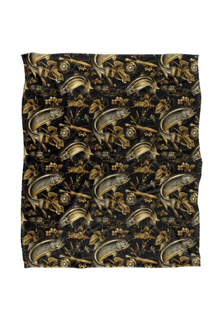 JQ Licensing Jl-Jp-Jq Trout Tiki Fishing Pattern Silky Touch Super Soft Throw Blanket 152 X 127 cm in White - image 1