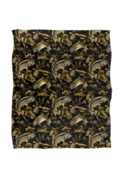 JQ Licensing Jl-Jp-Jq Trout Tiki Fishing Pattern Silky Touch Super Soft Throw Blanket 152 X 127 cm in White - thumbnail 1