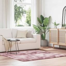 Berkfield Home Shaggy Rug High Pile NAVARRA Dusty Pink 160x160 cm Polyester - Size: Medium - thumbnail 2