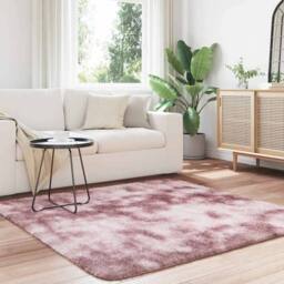Berkfield Home Shaggy Rug High Pile NAVARRA Dusty Pink 160x160 cm Polyester - Size: Medium - thumbnail 1