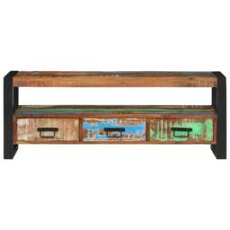 Berkfield Home TV Cabinet 120x30x45 cm Solid Wood Reclaimed in Brown - Size: 120 x 30 x 45 cm - thumbnail 3