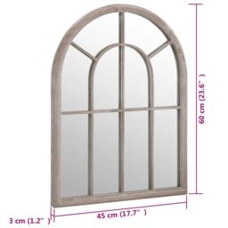 Berkfield Home Garden Mirror Sand 60x45 cm Iron for Outdoor Use in Cream - thumbnail 6