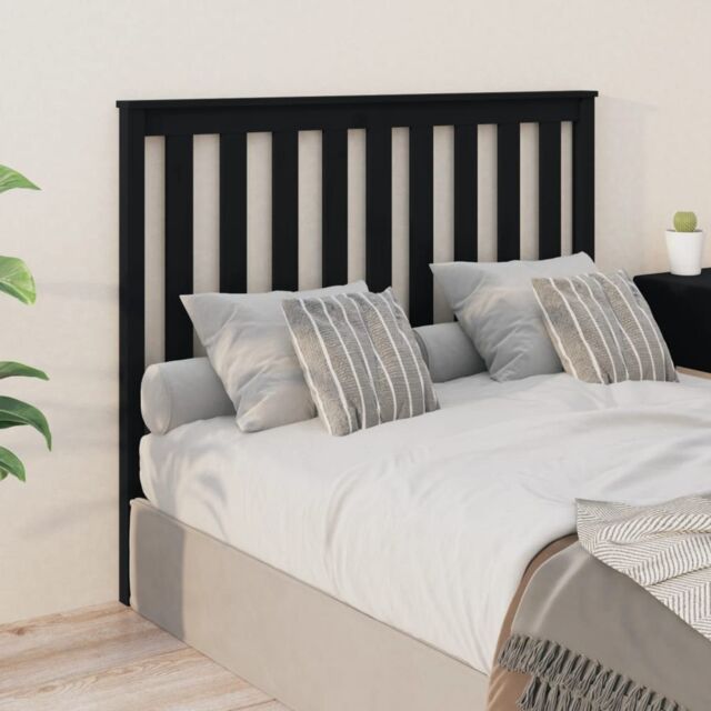 Berkfield Home Bed Headboard Black 146x6x101 cm Solid Wood Pine - Size: 146 x 6 x 101 cm - image 1