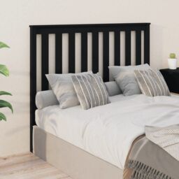 Berkfield Home Bed Headboard Black 146x6x101 cm Solid Wood Pine - Size: 146 x 6 x 101 cm - thumbnail 1
