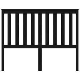 Berkfield Home Bed Headboard Black 146x6x101 cm Solid Wood Pine - Size: 146 x 6 x 101 cm - thumbnail 3
