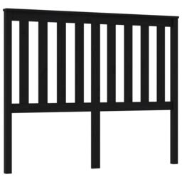 Berkfield Home Bed Headboard Black 146x6x101 cm Solid Wood Pine - Size: 146 x 6 x 101 cm - thumbnail 2