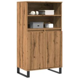 Berkfield Home Highboard Artisan Oak 60x36x110 cm Engineered Wood in Brown - Size: 60 x 36 x 110 cm - thumbnail 3