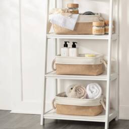 Hinsinc 3PCS MEDIUM Storage Basket Set Fabric in Beige - Size: 500mm - thumbnail 3