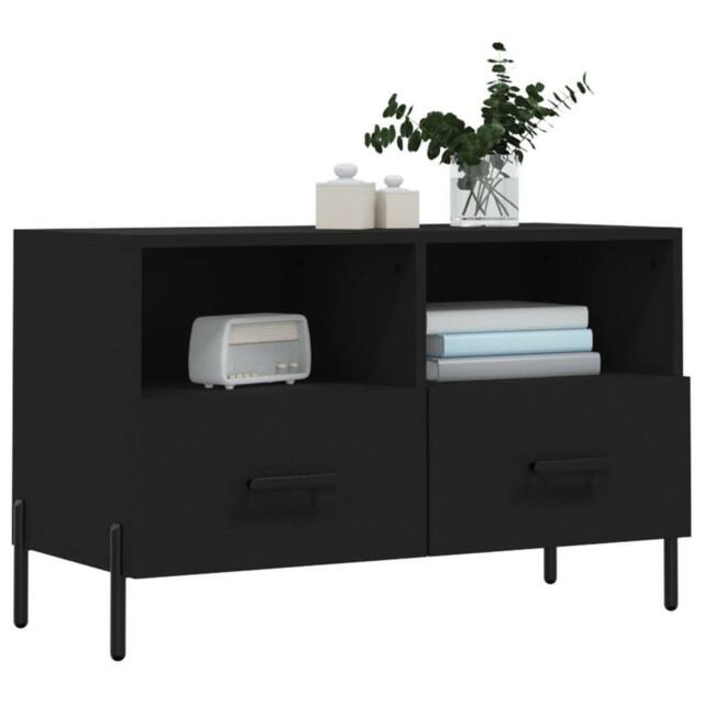 Berkfield Home TV Cabinet Black 80x36x50 cm Engineered Wood - Size: 80 x 36 x 50 cm - image 1