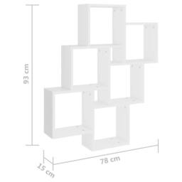 Berkfield Home Wall Cube Shelf White 78x15x93 cm Engineered Wood - Size: 78 x 15 x 93 cm - thumbnail 6