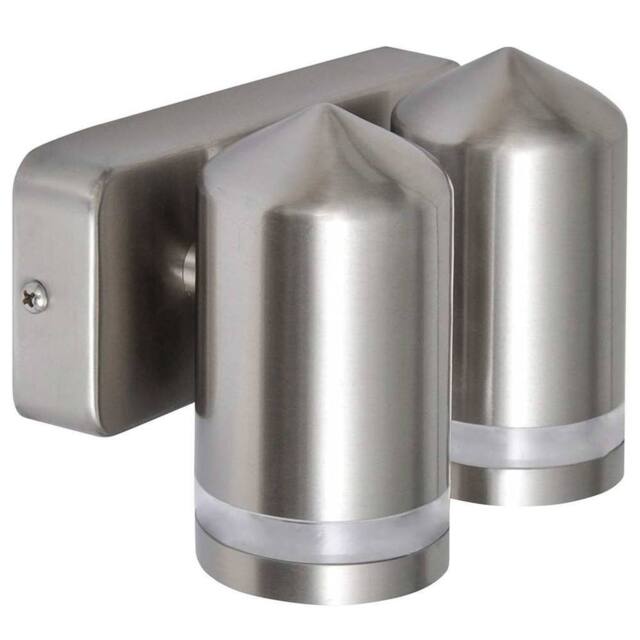 Berkfield Home LED Wall Lamp Stainless Steel Down with Cone Head in Silver - image 1