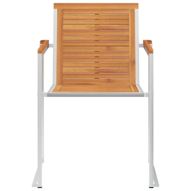 Berkfield Home Classic Garden Chairs 2 pcs Solid Acacia Wood & Stainless Steel in Brown - image 1