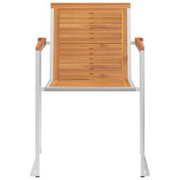 Berkfield Home Classic Garden Chairs 2 pcs Solid Acacia Wood & Stainless Steel in Brown - thumbnail 1