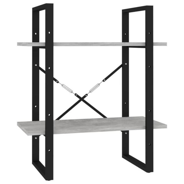 Berkfield Home 2-Tier Book Cabinet Concrete Grey 60x30x70 cm Engineered Wood - Size: 60 x 30 x 70 cm - image 1