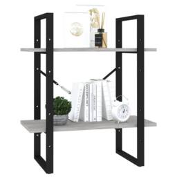 Berkfield Home 2-Tier Book Cabinet Concrete Grey 60x30x70 cm Engineered Wood - Size: 60 x 30 x 70 cm - thumbnail 4