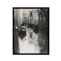 "Artery8 A Venetian Canal Photograph Alfred Stieglitz Framed Canvas Wall Art in Grey - Size: W12"" x H16""" - thumbnail 1