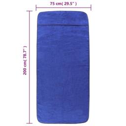 Berkfield Home Beach Towels 2 pcs Royal Blue 75x200 cm Fabric 400 GSM - thumbnail 8