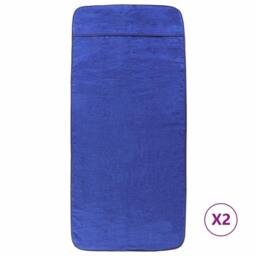 Berkfield Home Beach Towels 2 pcs Royal Blue 75x200 cm Fabric 400 GSM