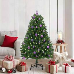 Berkfield Home Elegant Artificial Christmas Tree with Stand Green 150 cm PVC and - thumbnail 2