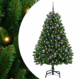 Berkfield Home Elegant Artificial Christmas Tree with Stand Green 150 cm PVC and - thumbnail 3