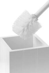 Orsina White Wooden Toilet Brush Holder, Sturdy Loo Brush & Holder Set, Durable Pine Wood, Bathroom Cleaning Accessory - thumbnail 5