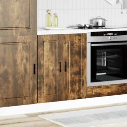 Berkfield Home Kitchen Base Cabinet¬†Porto Smoked Oak Engineered Wood in Brown - thumbnail 3