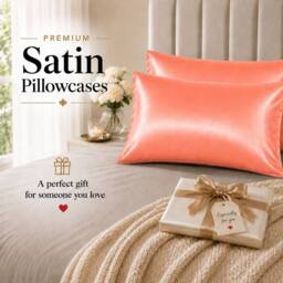 Grace Super Soft Pillow Cases 2 Pack Satin Silk Envelope Closure in Coral - Size: Standard Pillow Case - thumbnail 8