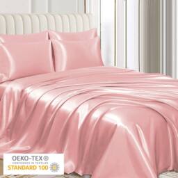 Grace Super Soft Pillow Cases 2 Pack Satin Silk Envelope Closure in Coral - Size: Standard Pillow Case - thumbnail 2