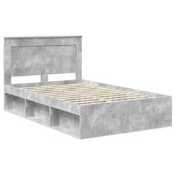 Berkfield Home Bed Frame with Headboard Concerte 120 x 200 cm Solid Pine Wood in Grey - thumbnail 4