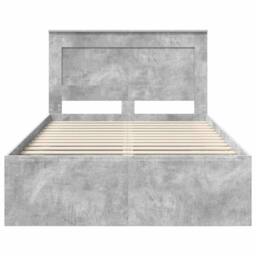 Berkfield Home Bed Frame with Headboard Concerte 120 x 200 cm Solid Pine Wood in Grey - thumbnail 7