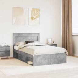 Berkfield Home Bed Frame with Headboard Concerte 120 x 200 cm Solid Pine Wood in Grey